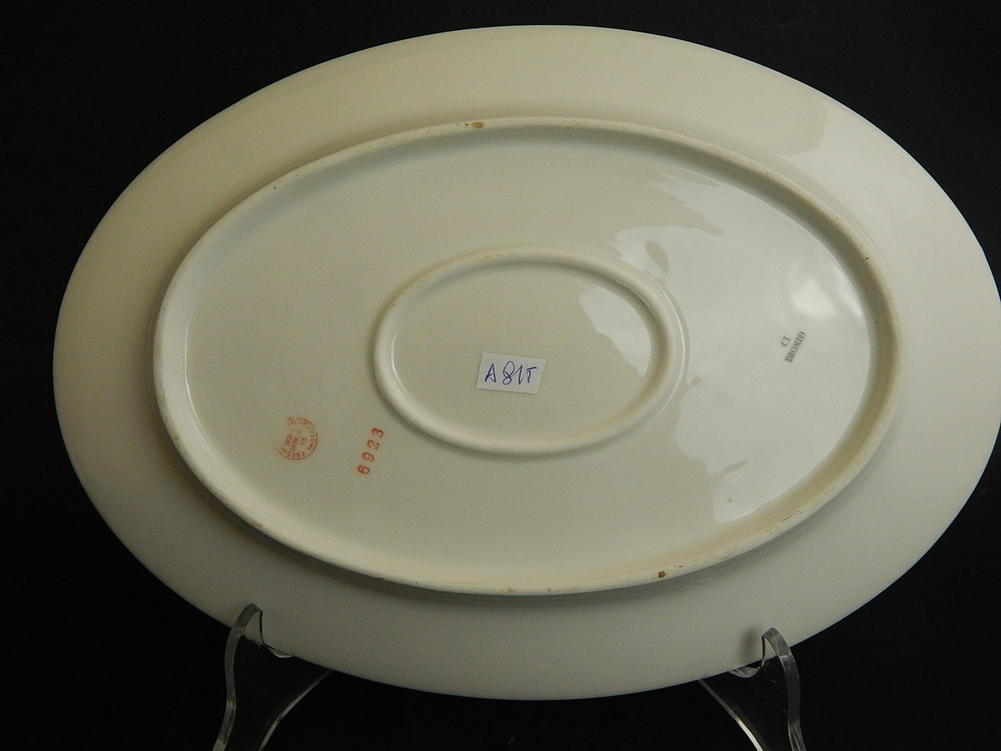 ANTICA RARO VASSOIO PORCELLANA GINORI LIBERTY GHIRLANDE DI ROSE ORO ZECCHINO