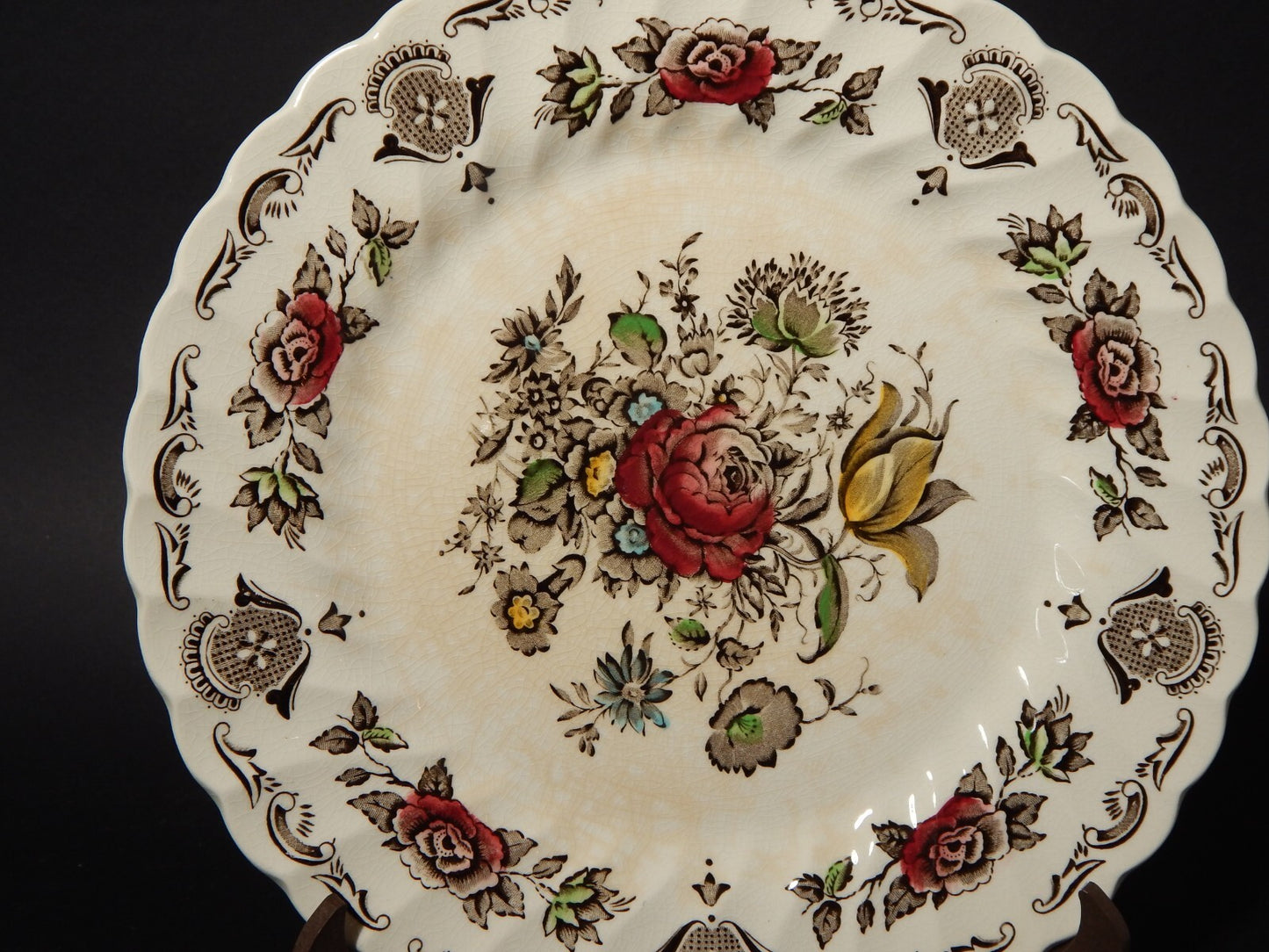 ANTICO SERVIZIO 6 PIATTI INGLESI CERAMICA MYOTTS STAFFORDSHIRE ENGLAND BOUQUET