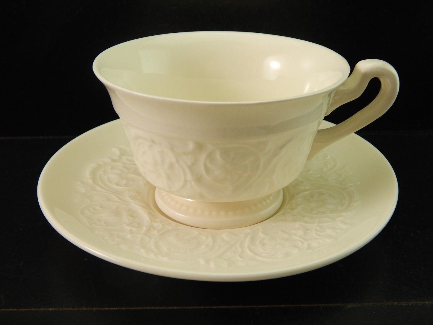 ANTICA TAZZA TÈ CON PIATTINO CERAMICA WEDGWOOD ETRURIA BARLASTON PATRICIAN #