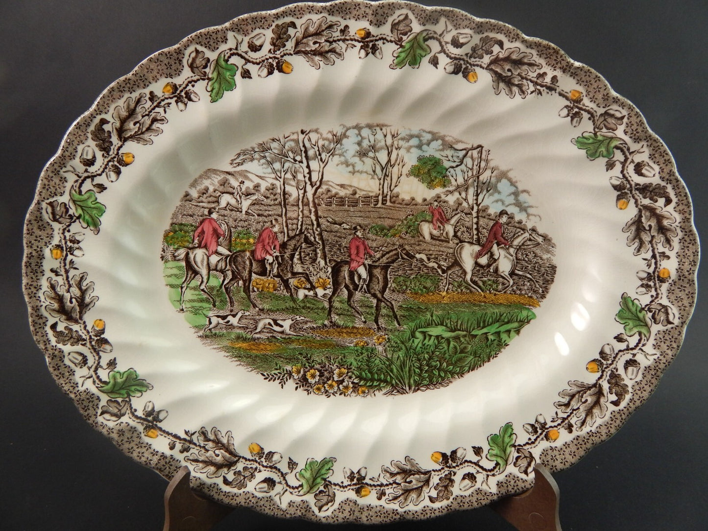 ANTICO VASSOIO CERAMICA INGLESE MYOTTS COUNTRY LIFE STAMPA A MANO