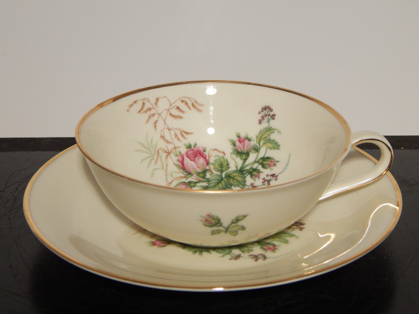 VINTAGE SERVIZIO DA TÈ IMPERO PORCELLANA HEINRICH &CO SELB BAVARIA ROSA CANINA