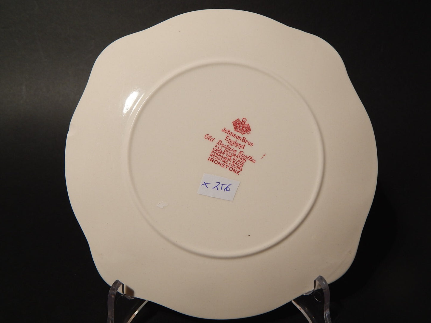 VINTAGE JOHNSON BROS OLD BRITAIN CASTLE PIATTO QUADRATO SEMI PORCELLANA ROSSO #