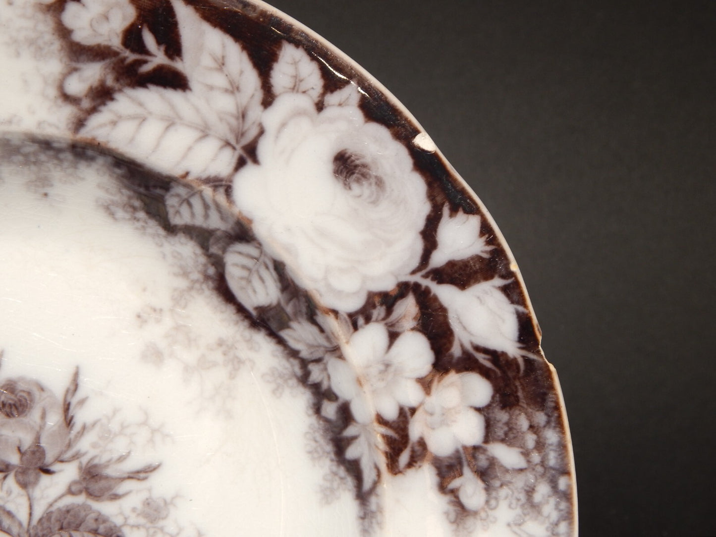 ANTICO PIATTO FONDO CERAMICA JARDINIERE VILLEROY & BOCH FINE '800 difetto 1139