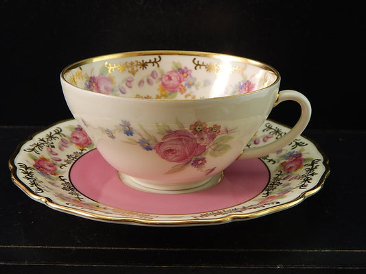 ANTICA ELEGANTE TAZZA TE' PORCELLANA ROSA SELTMANN WEIDEN BAVARIA DECORO ROSE ##
