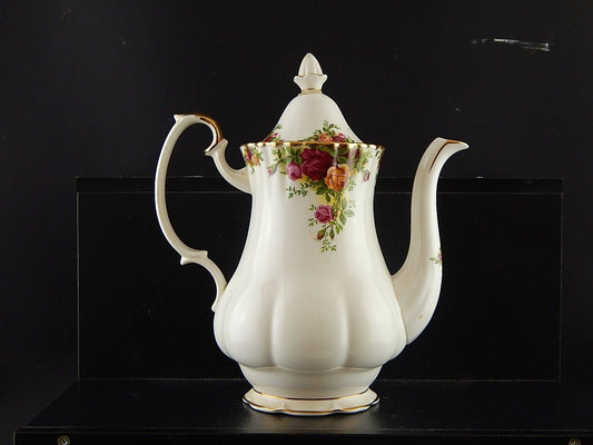 PORCELLANA ROYAL ALBERT VINTAGE TEIERA CAFFETTIERA OLD COUNTRY ROSES DIFETTO
