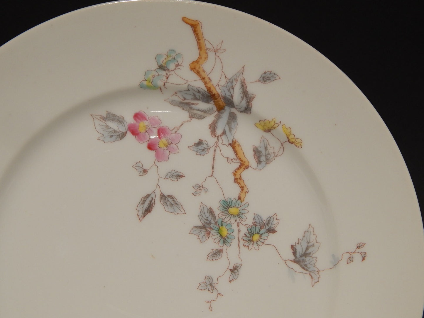 ANTICO RARO SERVIZIO TAVOLA 10 PIATTI PORCELLANA GINORI FINE 800 RAMO FIORITO