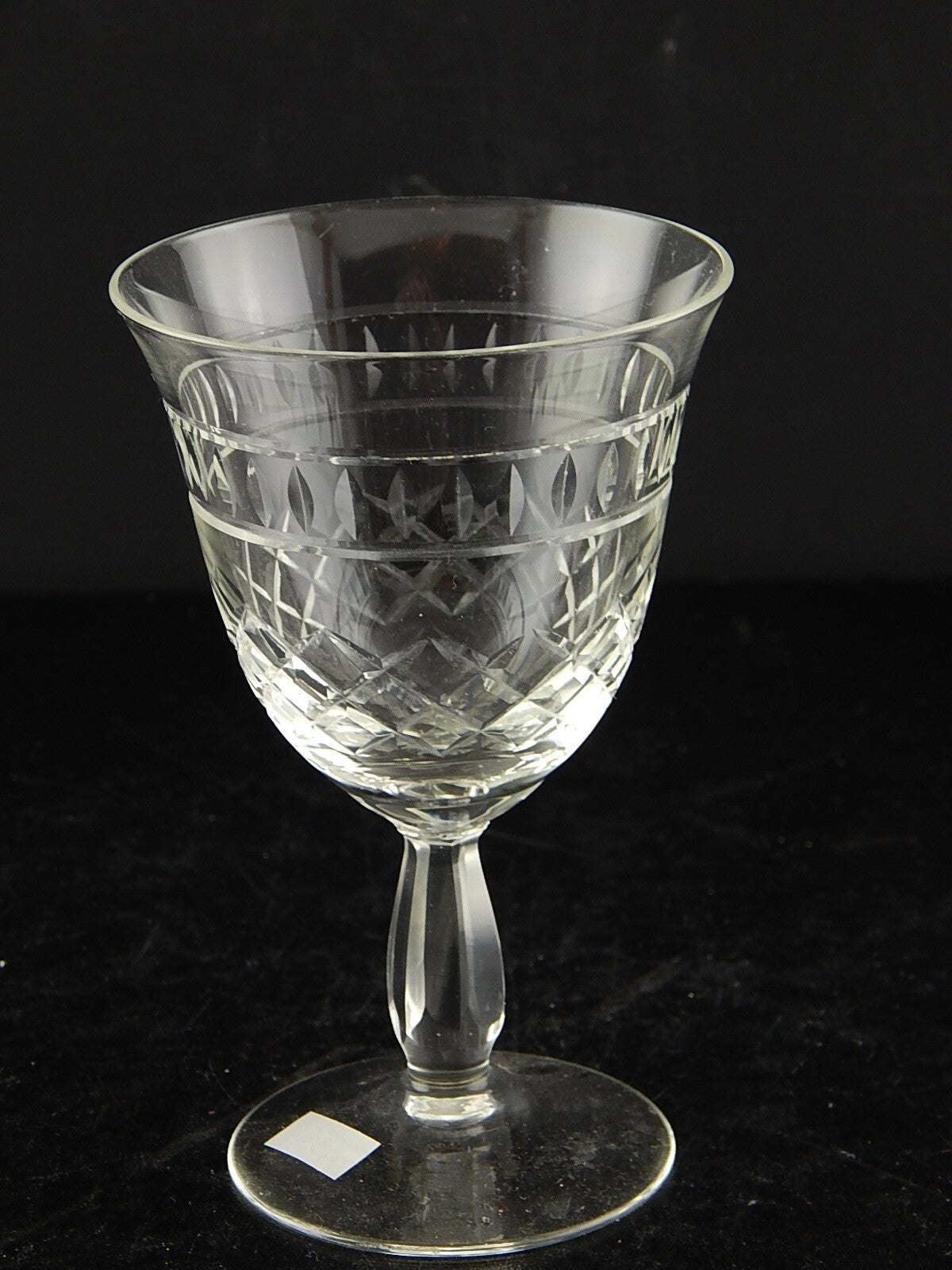 ANTICO ART DECO BICCHIERE CALICE CRISTALLO MOLATO 13 CM ALTEZZA