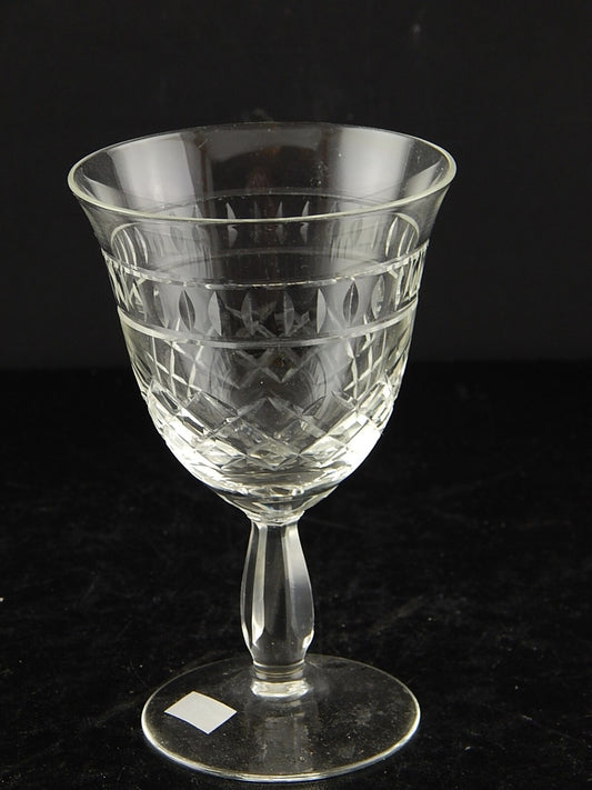 ANTICO ART DECO BICCHIERE CALICE CRISTALLO MOLATO 13 CM ALTEZZA