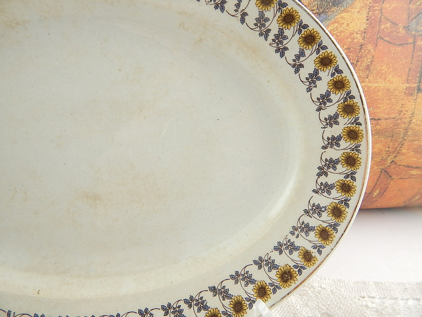 ANTICO ART NOUVEAU VASSOIO RAVIERA SOCIETÀ CERAMICA ITALIANA LAVENO I GIRASOLI