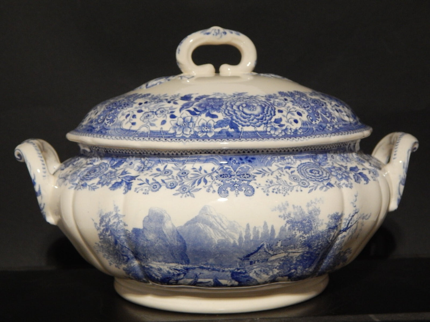 VINTAGE ZUPPIERA CENTROTAVOLA PORCELLANA VILLEROY&BOCH METTLACH SAAR BURGENLAND