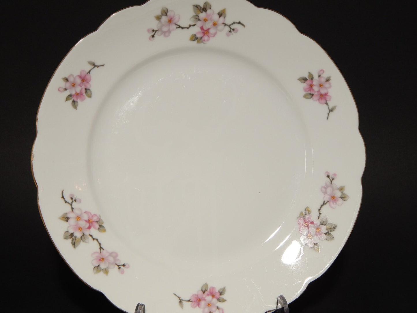 VINTAGE VASSOIO ROTONDO CM 27 PORCELLANA SELTMANN WEIDEN BAVARIA FIORI DI PESCO