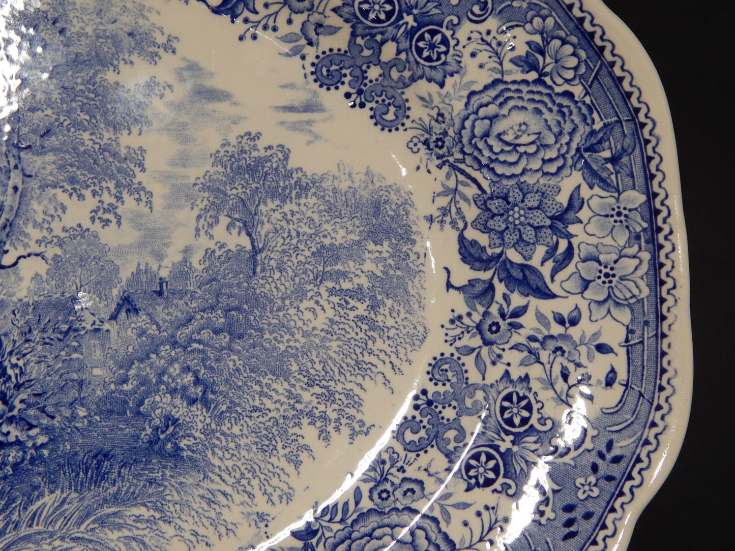 VINTAGE GRANDE VASSOIO OVALE PORCELLANA VILLEROY&BOCH METTLACH SAAR BURGENLAND