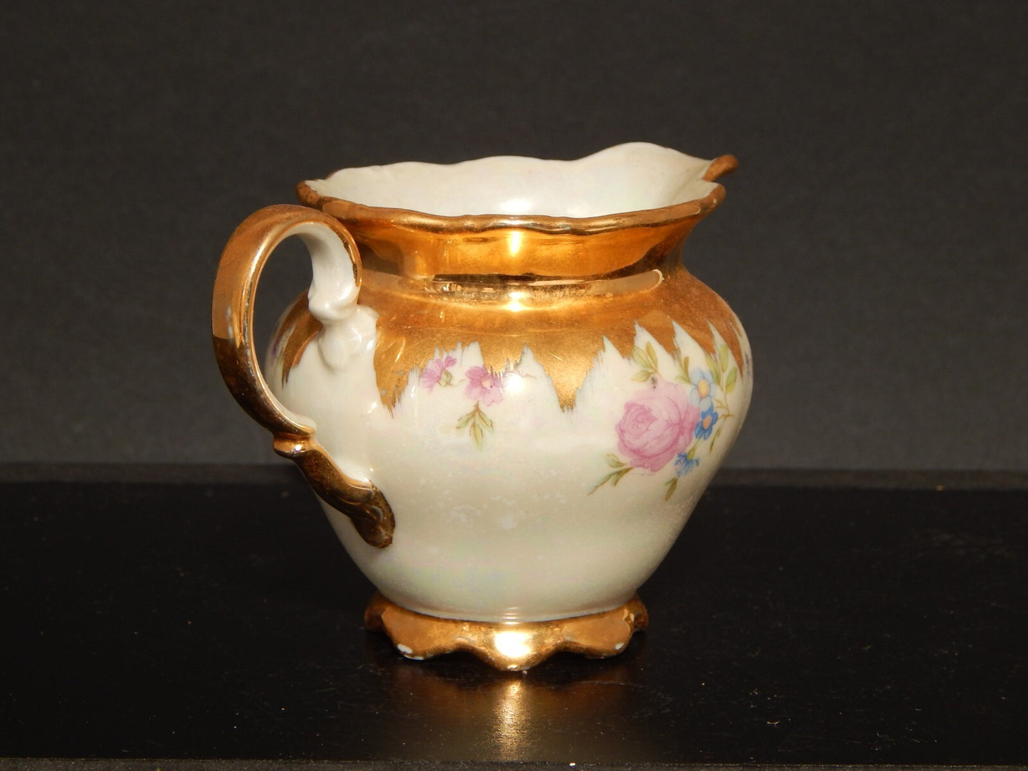 ANTICA ELEGANTE LATTIERA BRICCO PORCELLANA SELTMANN WEIDEN BAVARIA THERESIA ORO