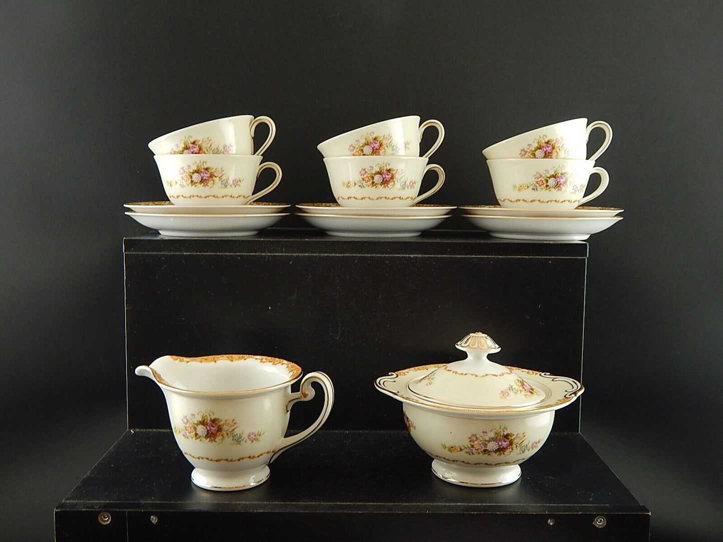 VINTAGE PREZIOSO SERVIZIO PORCELLANA 6 TAZZE TÈ SVOTO CHINA JAPAN