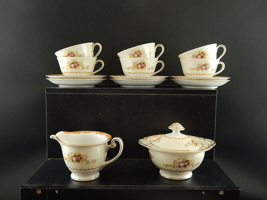 VINTAGE PREZIOSO SERVIZIO PORCELLANA 6 TAZZE TÈ SVOTO CHINA JAPAN