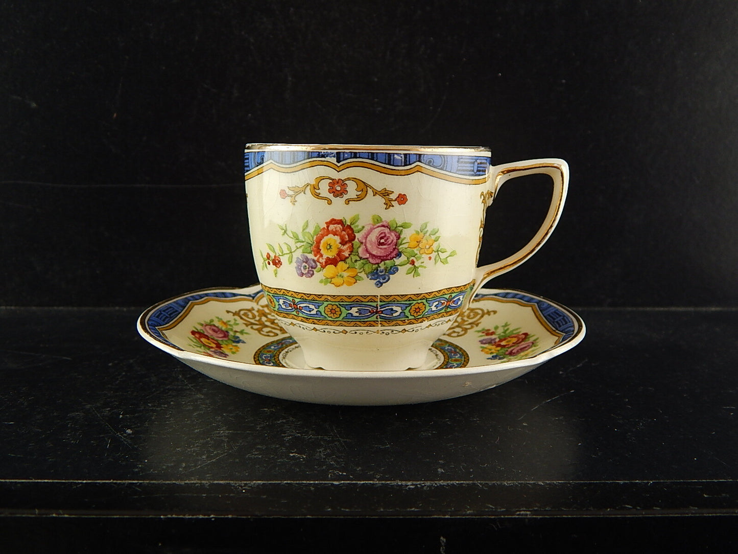 ANTICA 1913 TAZZA PIATTINO SEMI PORCELLANA JOHNSONS BROS COLLEZIONE PAREEK #7689