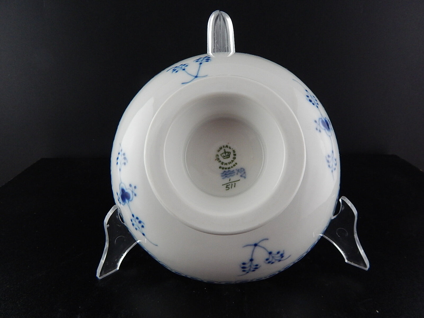 ROYAL COPENHAGEN PORCELLANA BLUE FLUTED HALF LACE PREZIOSA CIOTOLA ALZATA 511