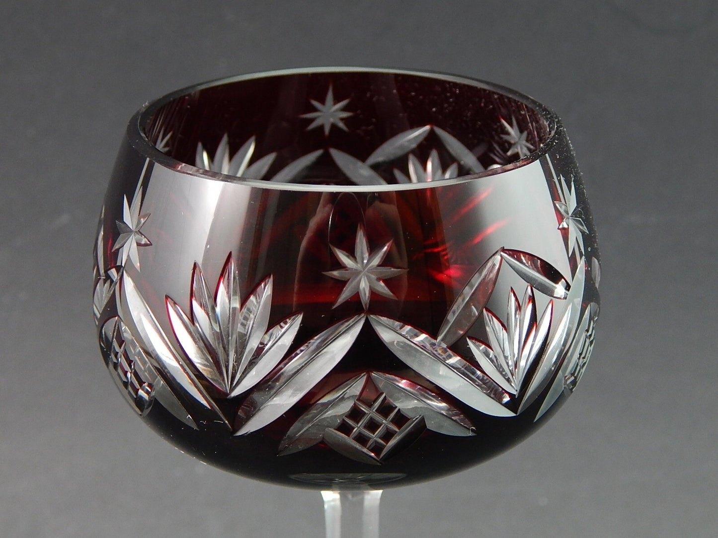 PREZIOSO ELEGANTE VINTAGE BICCHIERE CALICE CRISTALLO BOEMIA MOLATO