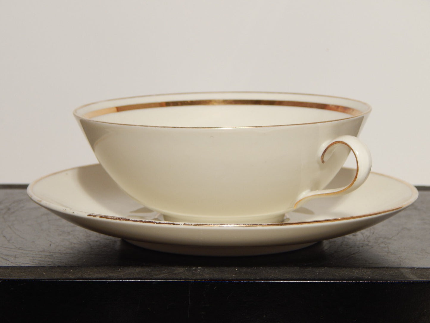 ANTICO SET 6 TAZZE BRODO STILE IMPERO PORCELLANA ORO BAVARIA SELTMANN WEIDEN