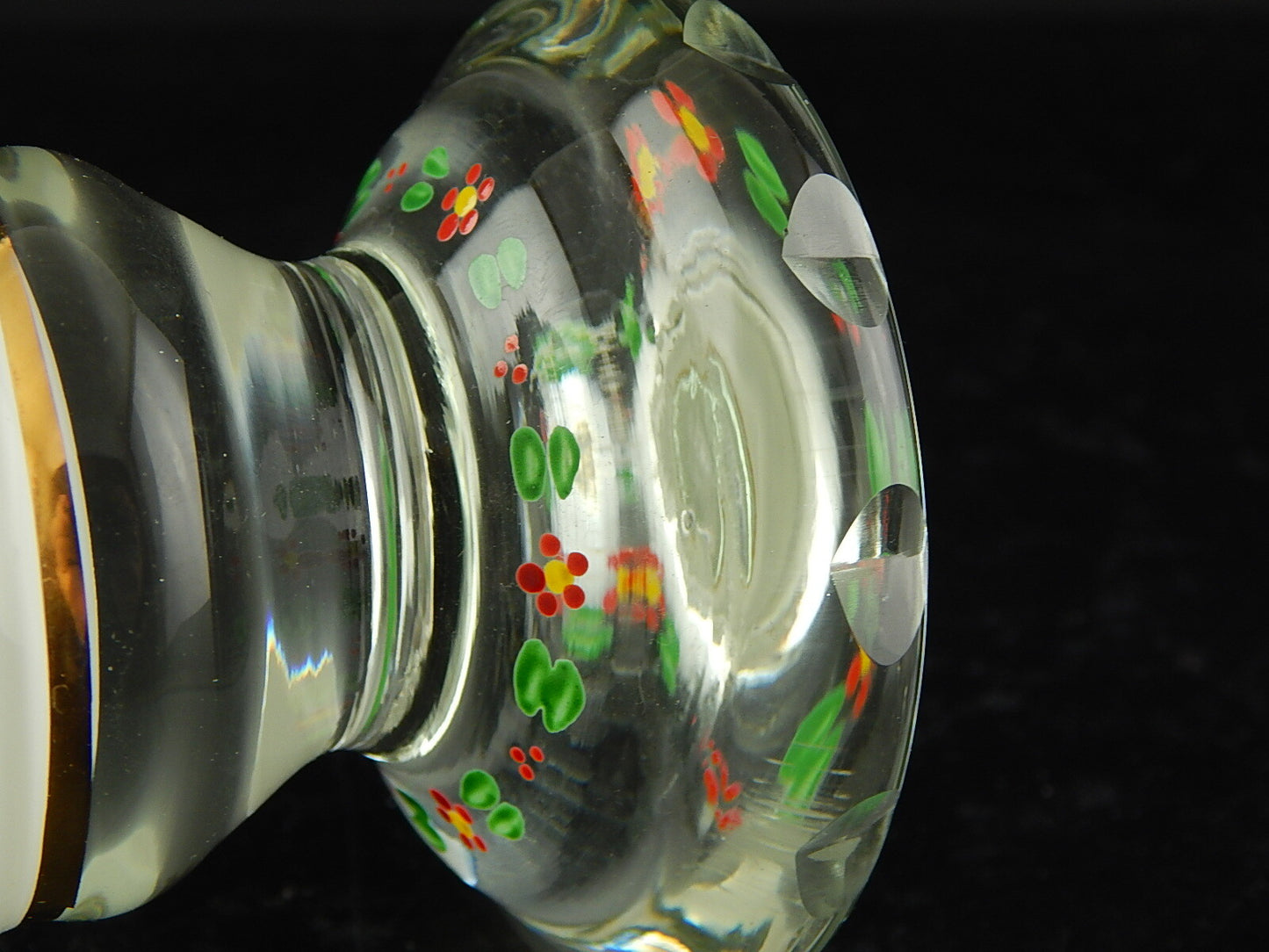 ANTICO BICCHIERE BOCCALE CRISTALLO MOLATO INCISO BOEMIA BIEDERMEIER INCAMICIATO*