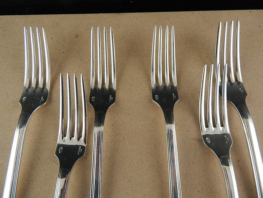 VINTAGE ARGENTERIA SAMBONET G S SET 6 FORCHETTE ARGENTATE MODELLO DECO'
