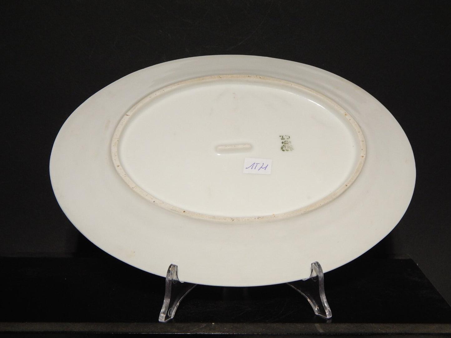 ANTICA PREZIOSA PORCELLANA VASSOIO OVALE IMPERO C. TIELSCH ALTWASSER FINE 800