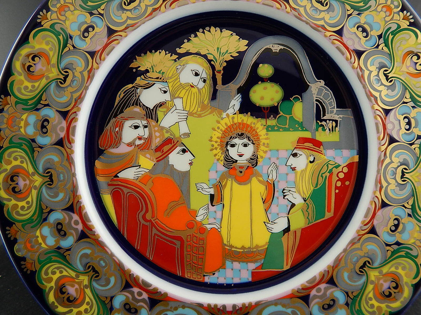 ROSENTHAL COLLEZIONE PORCELLANA E VETRO PIATTO DI NATALE 1981 BJORN WIINBLAD