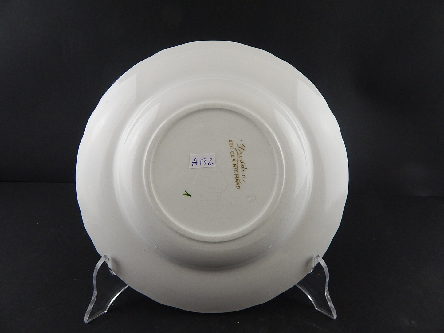 ANTICO 1800 RARISSIMO PIATTO FONDO CERAMICA RICHARD MILANO DECORO DRESDEN A132