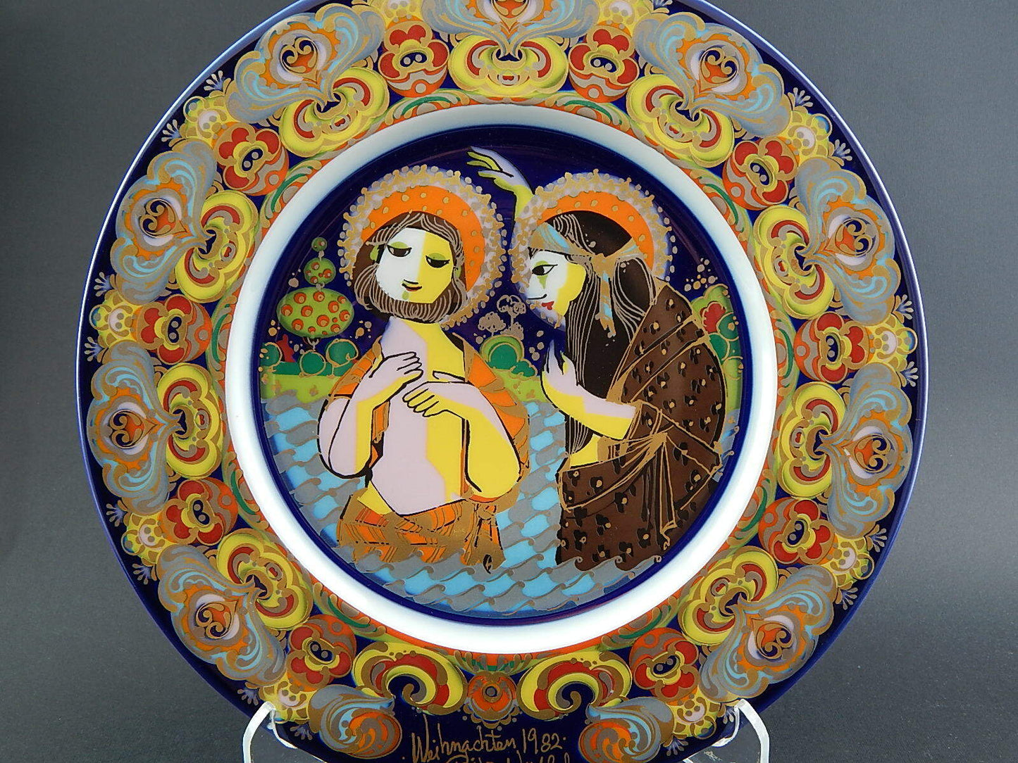 ROSENTHAL COLLEZIONE PORCELLANA E VETRO PIATTO DI NATALE 1982 BJORN WIINBLAD