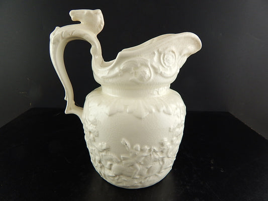 ANTICA PREZIOSA RARA CARAFFA BROCCA CERAMICA BARBOTINE INGLESE ARTHUR WOOD