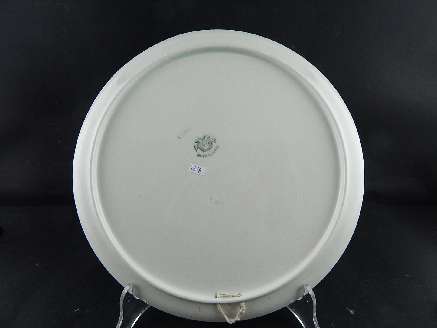ANTICO PIATTO PARETE DECORATIVO PORCELLANA VILLEROY&BOCH MARINA BIANCO BLU CM 30