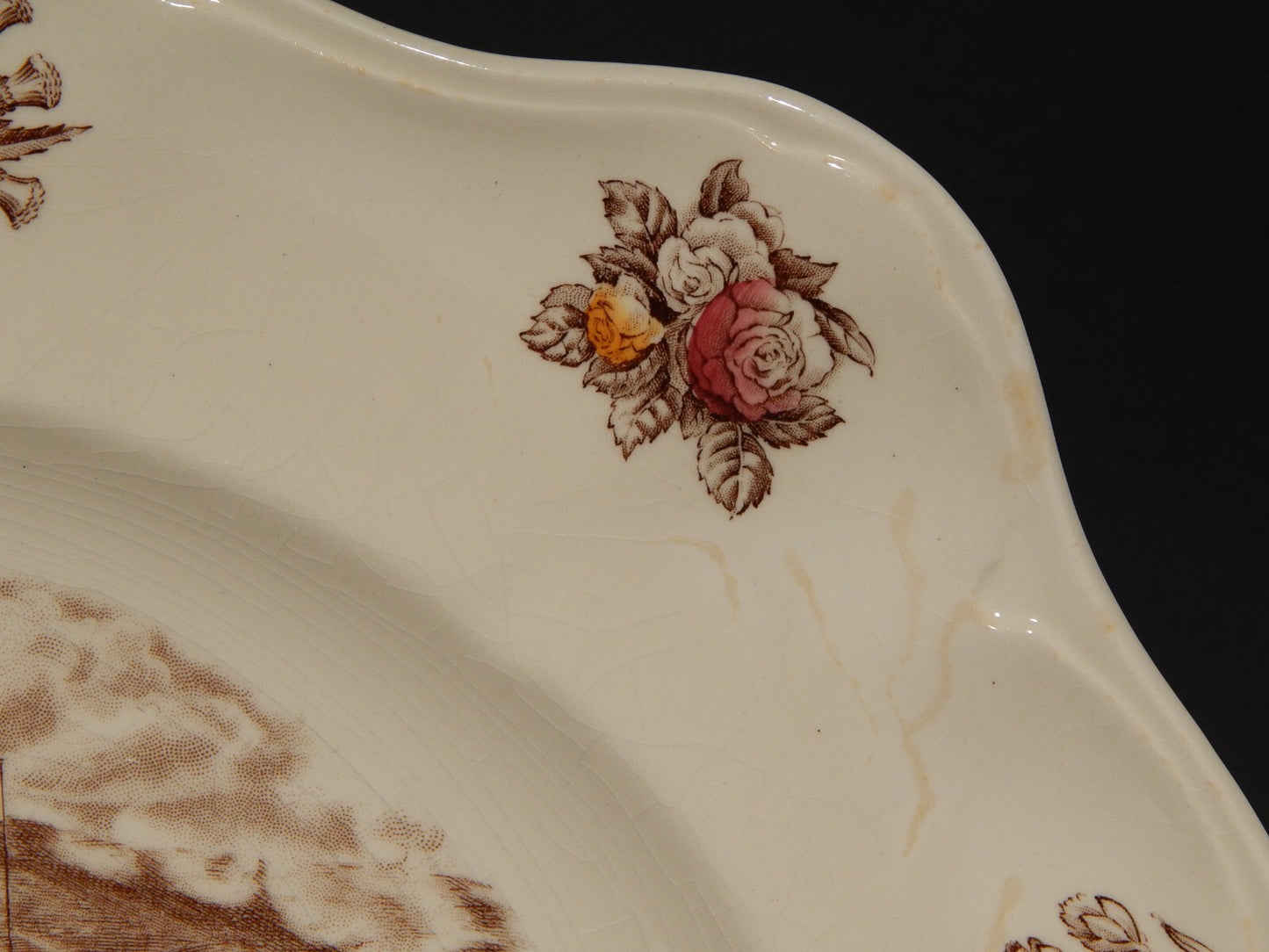 ANTICO VASSOIO PORCELLANA JOHNSON BROS ROYAL HOMES OF BRITAIN BALMORAL CASTLE #