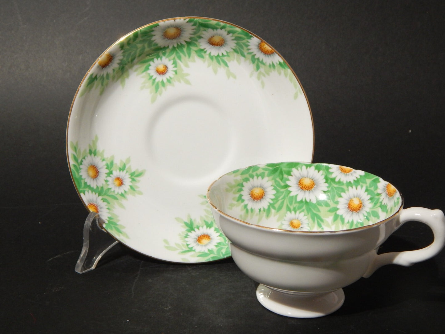 ANTICA RARA TAZZA TE' PORCELLANA INGLESE PRIMO 900 DAISY MARGHERITE