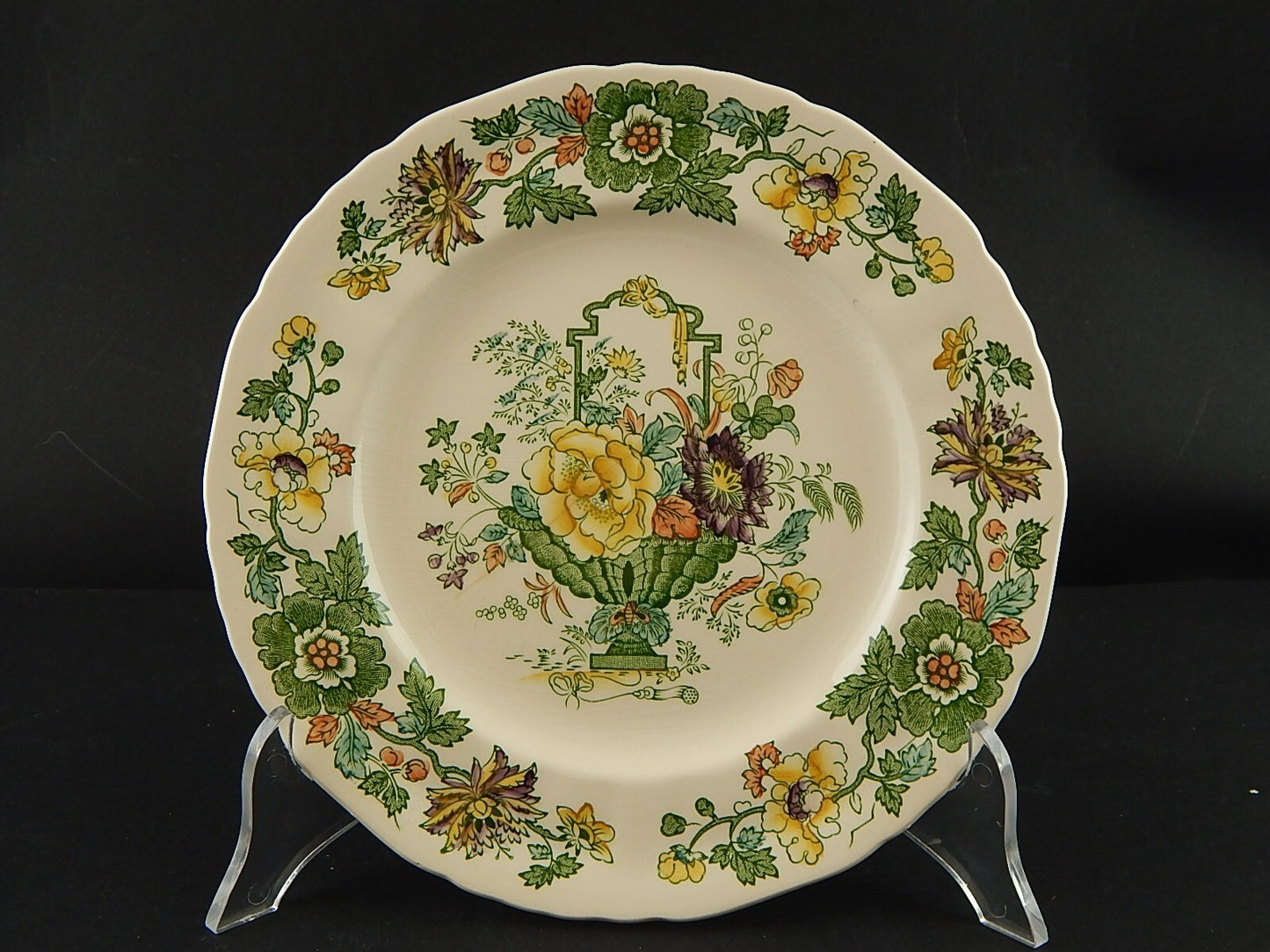 ANTICO SERVIZIO TAVOLA 12 PIATTI CERAMICA INGLESE MASON’S DECORO MANO STRATHMORE