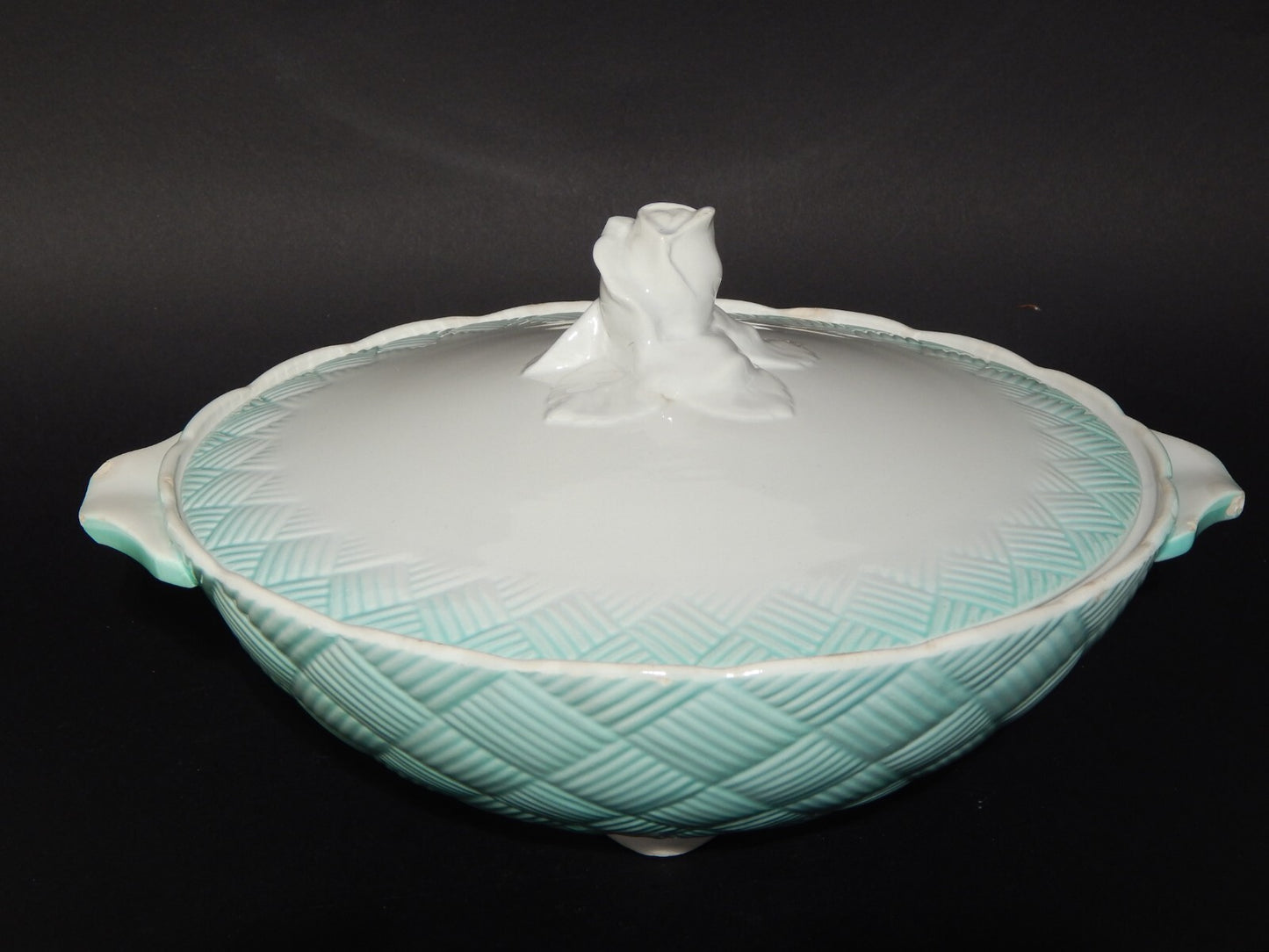 ART DECO CENTROTAVOLA ZUPPIERA BISCOTTIERA CERAMICA GALVANI PORDENONE ANNI '30 ]