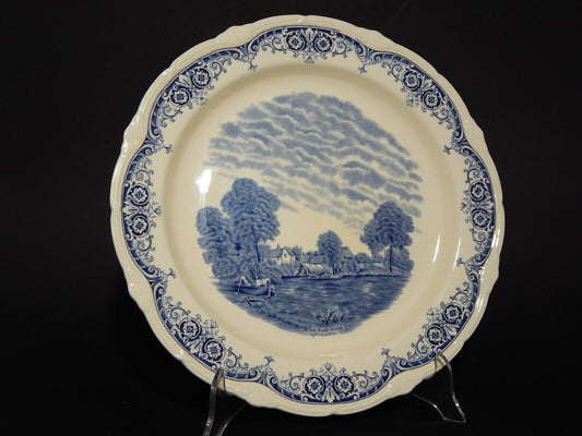 VINTAGE PIATTO PORTATA VASSOIO SEMI PORCELLANA BIANCO BLU STAFFORSHIRE GRINDLEY