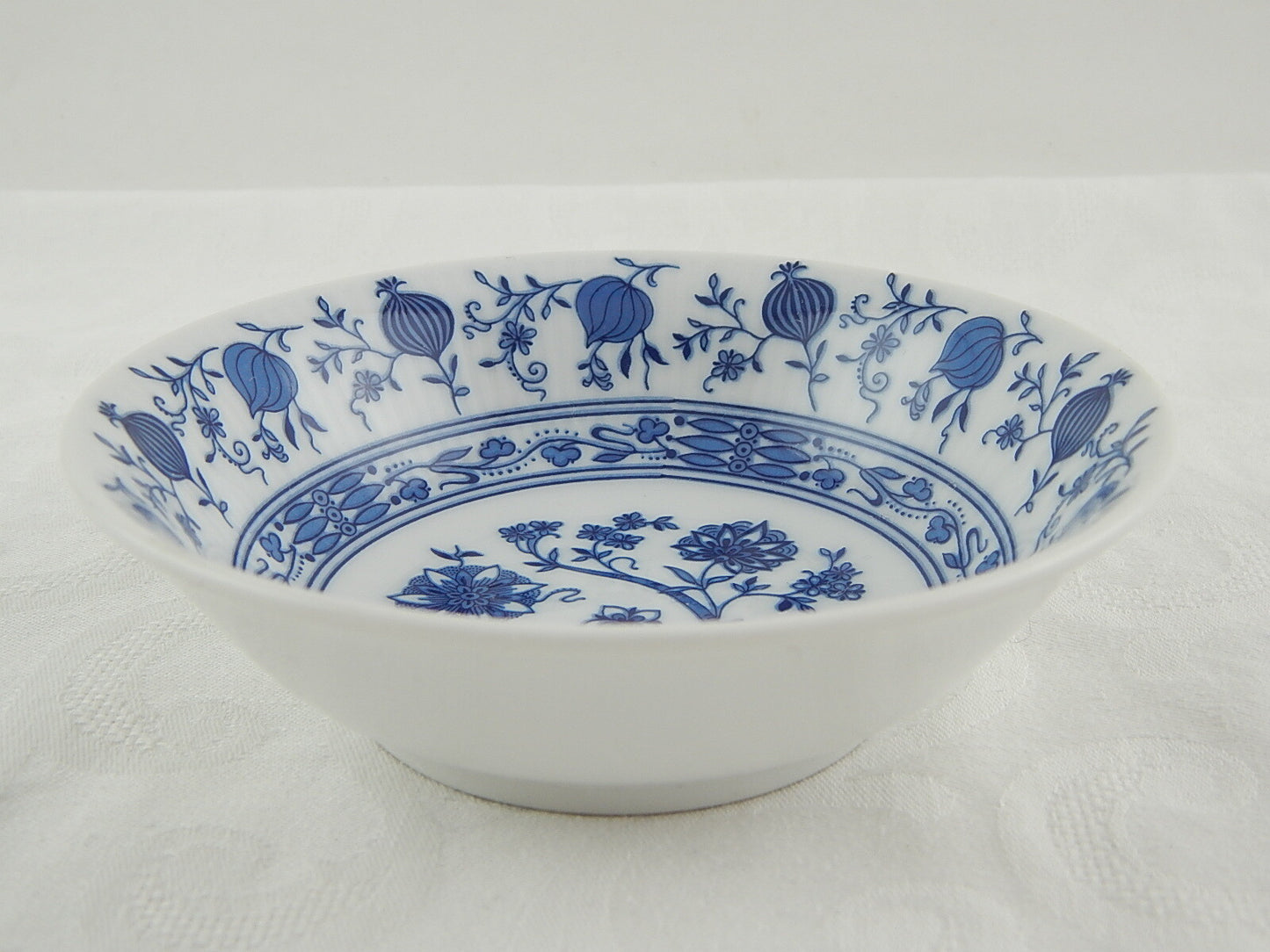 VINTAGE CIOTOLA SVUOTATASCHE PORCELLANA SELTMANN WEIDEN CIPOLLA BIANCO BLU