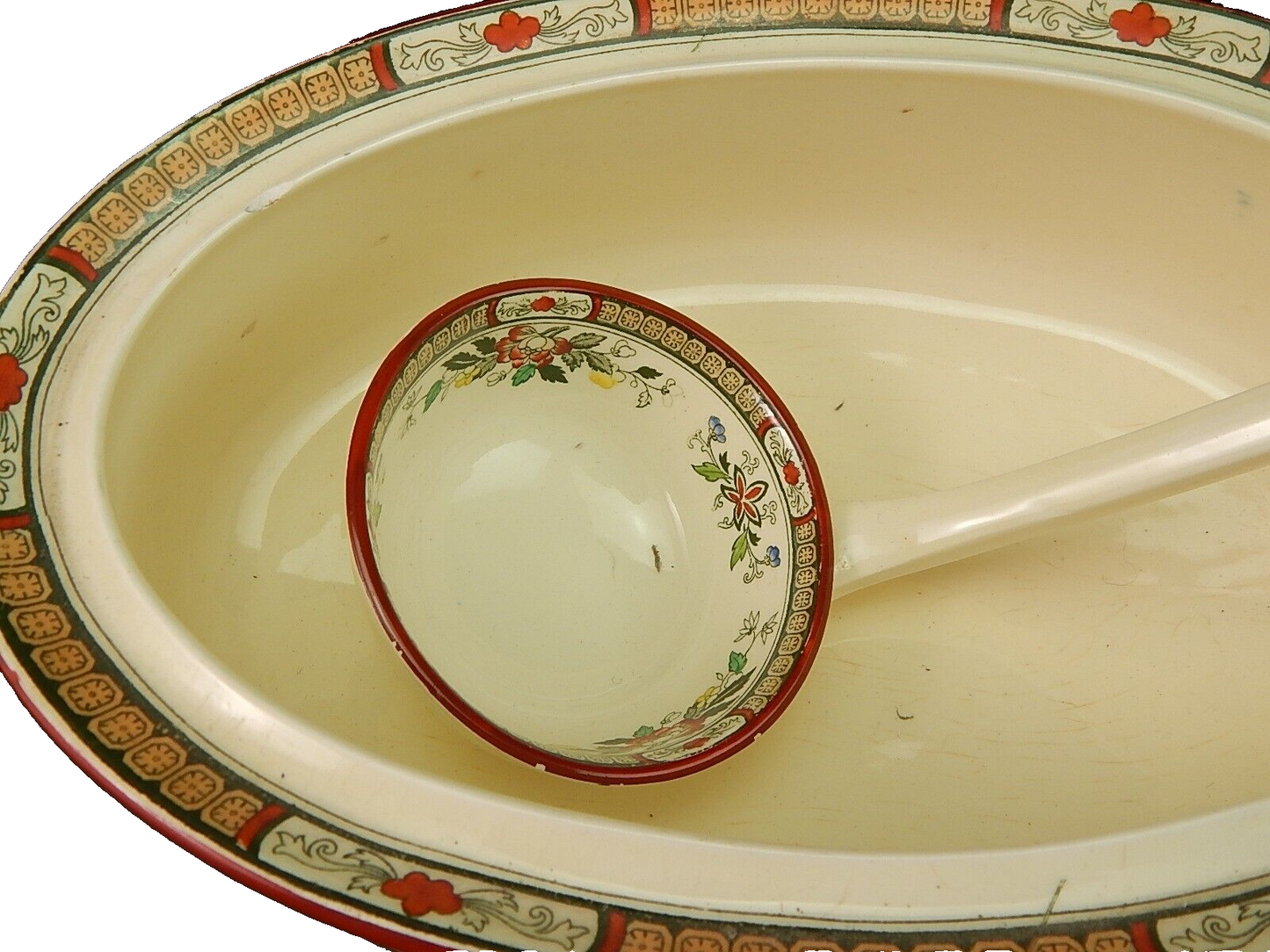 ANTICA 1880 ZUPPIERA CENTROTAVOLA SEMIPORCELLANA INGLESE BISHOP POWELL & STONIER