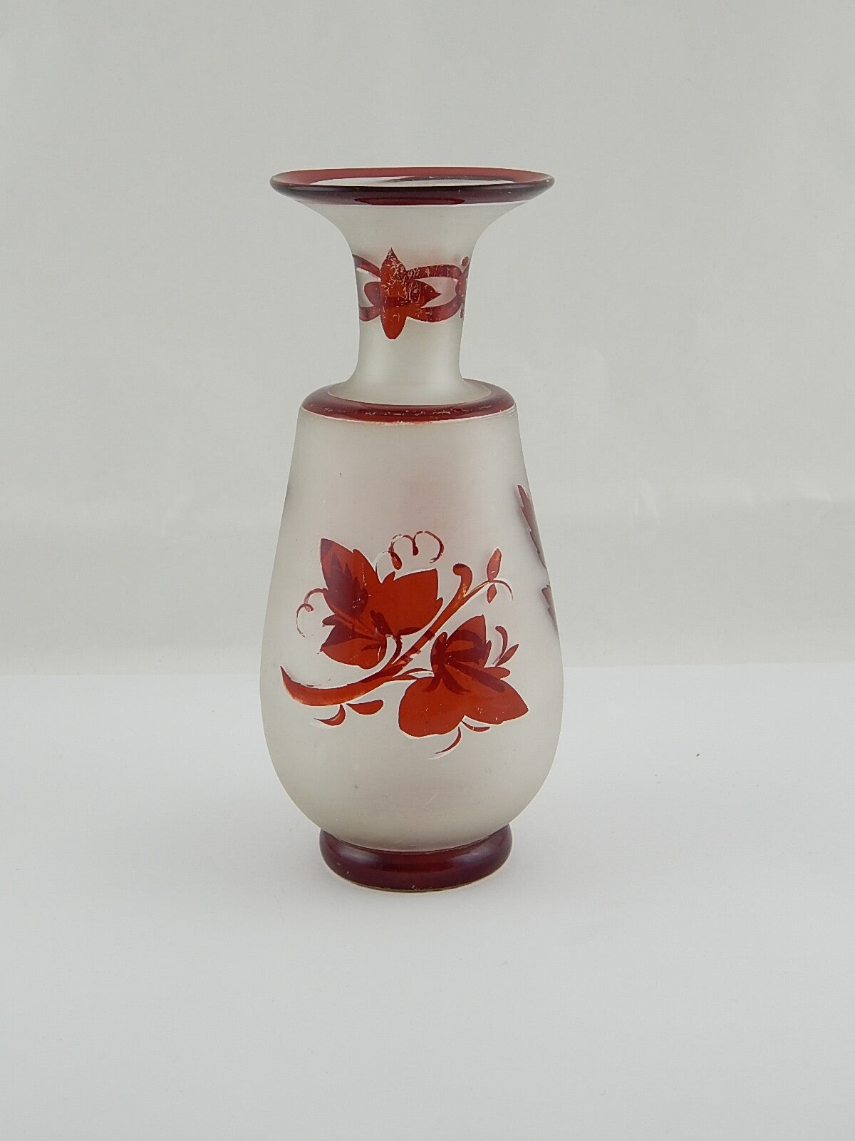 ANTICO RARO PREZIOSO VASO VETRO DA FORNACE INCISO INIZIO 1800 BIEDERMEIER IMPERO