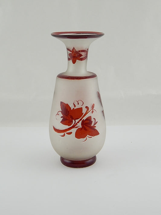 ANTICO RARO PREZIOSO VASO VETRO DA FORNACE INCISO INIZIO 1800 BIEDERMEIER IMPERO