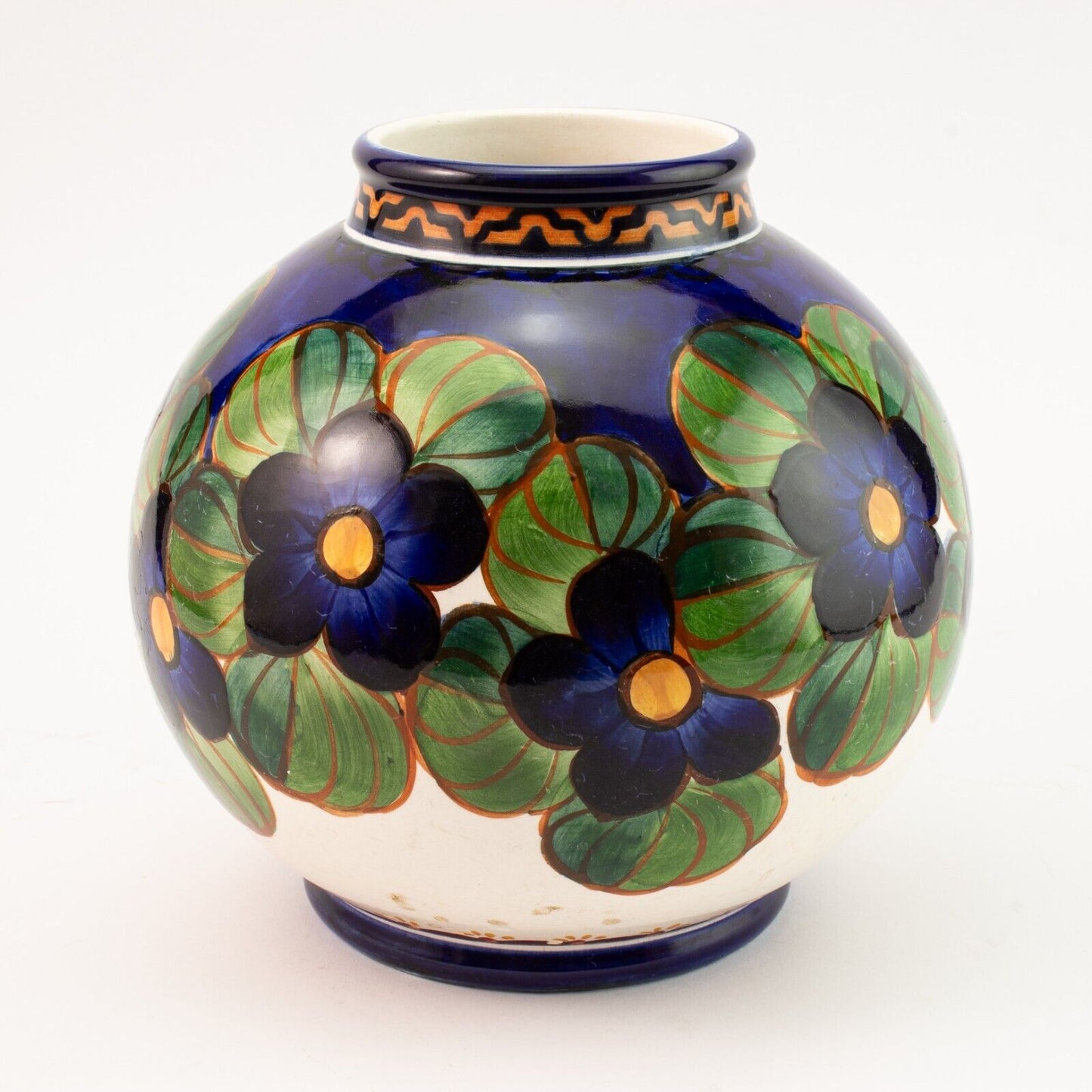 ROYAL COPENHAGEN ALUMINIA ANTICO VASO CERAMICA SOTTOSMALTO 838-431 CM 18X17