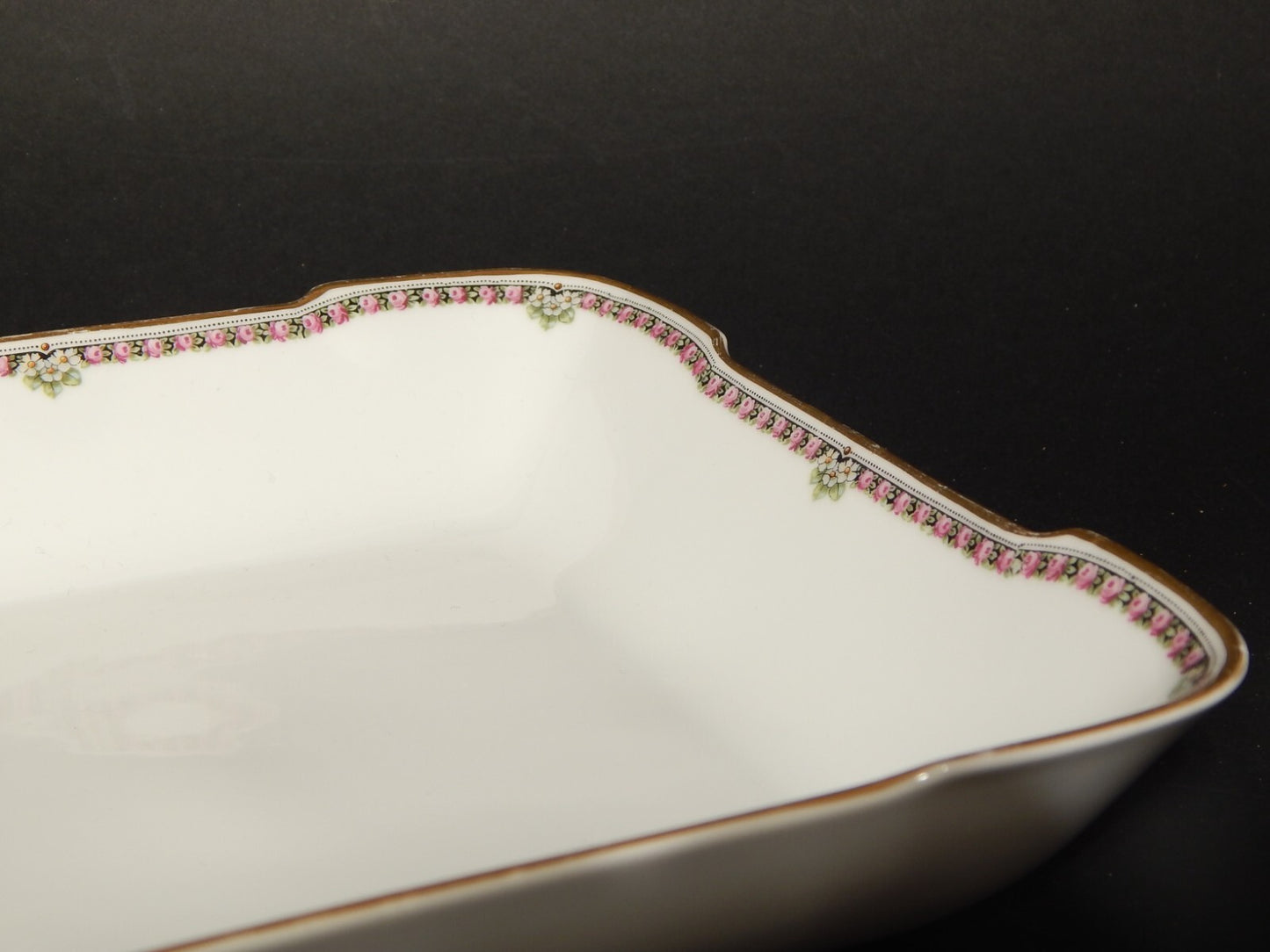 ANTICO ART DECO VASSOIO FONDO QUADRO PORCELLANA HEINRICH &CO BAVARIA LA FAYETTE