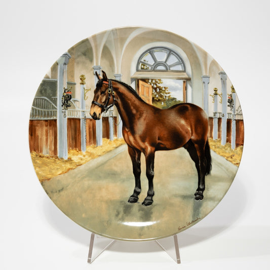 VINTAGE PIATTO PORCELLANA SPODE THE CLEVELAND BAY 1989 BY SUSIE WHITCOMBE