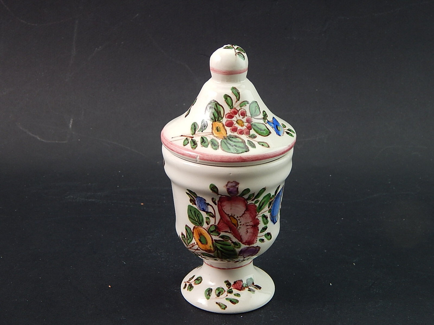 VINTAGE ALBARELLO VASO MAIOLICA CERAMICA PAGANI VECCHIA LODI DIPINTO MANO #1928