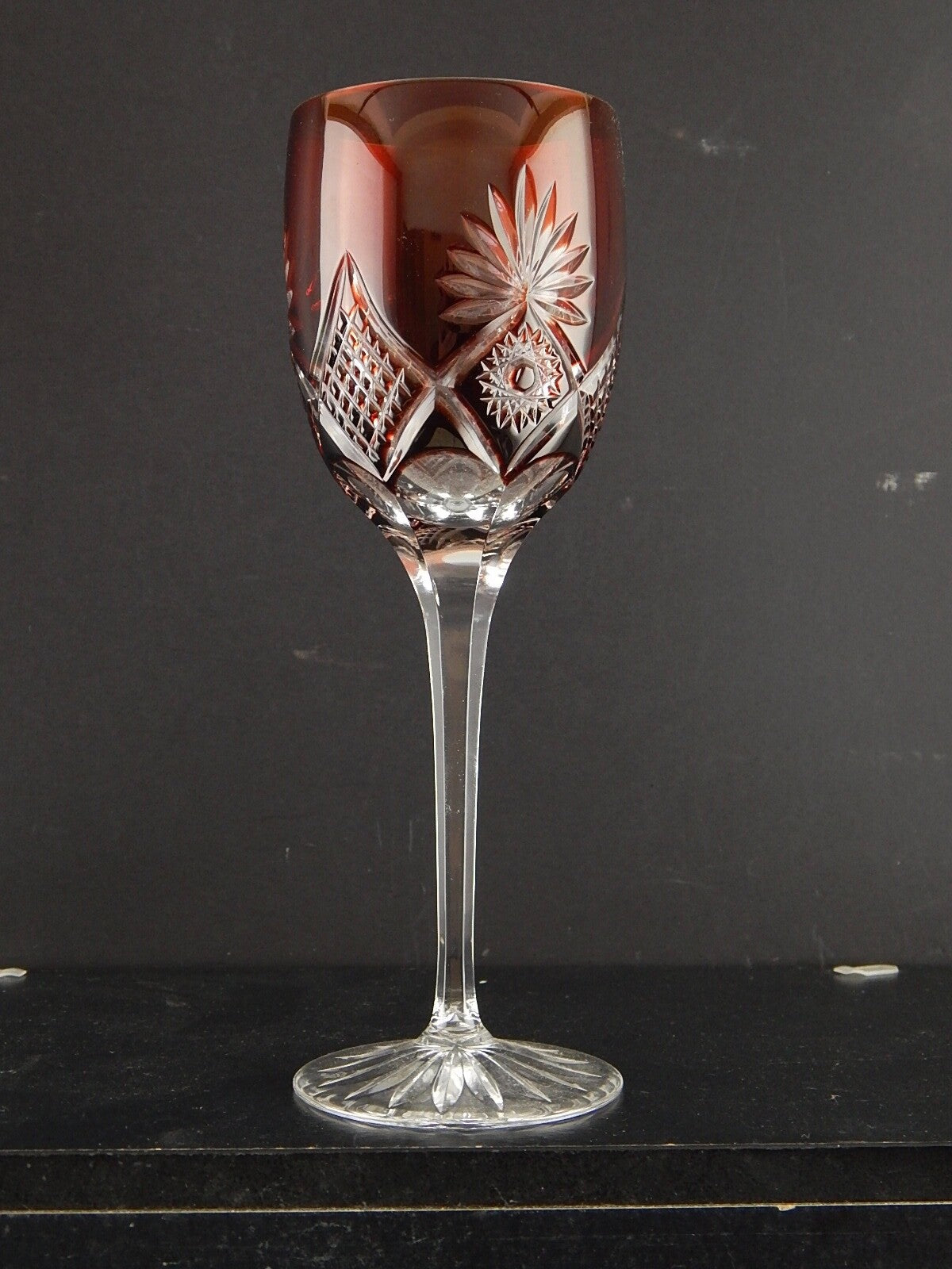 PREZIOSO VINTAGE BICCHIERE CALICE CRISTALLO GERMANIA MOLATO NACHTMANN PORPORA