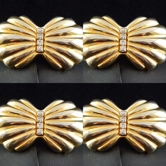 VINTAGE BIJOUX SPILLA CON PREZIOSA DORATURA E CRISTALLI BROOCH #