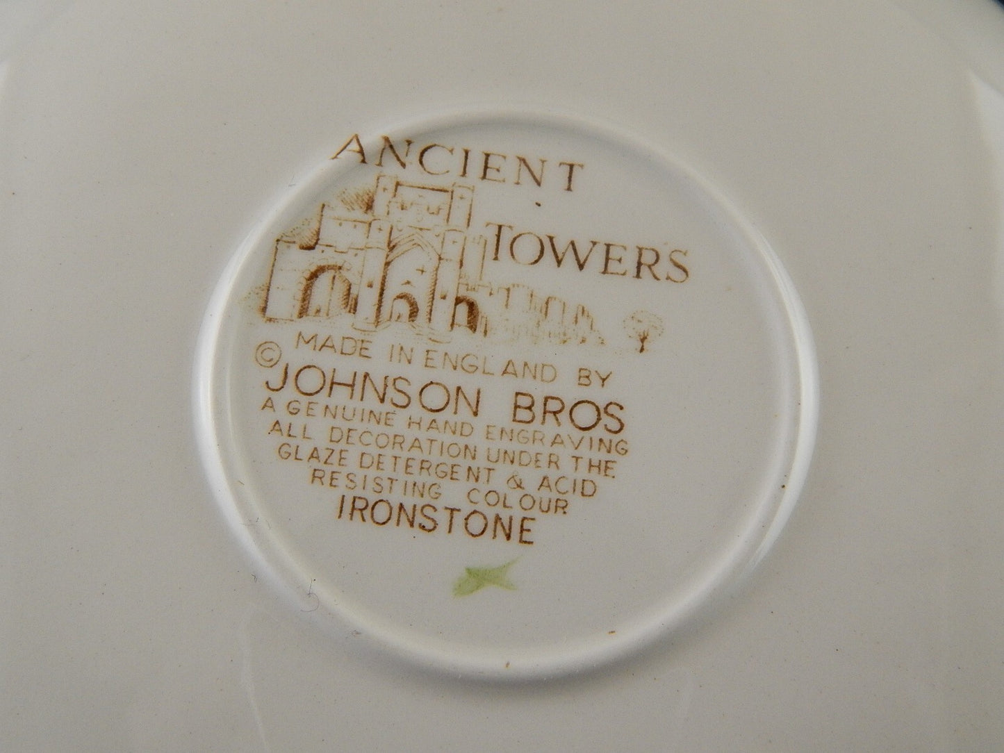 VINTAGE SEMI PORCELLANA JOHNSON BROS COLLEZIONE ANCIENT TOWERS TAZZA DA TE'