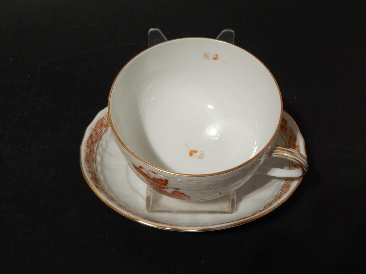 PREZIOSA PORCELLANA HEREND TAZZA TE' APPONYI CHINESE BOUQUET RUGGINE 1726