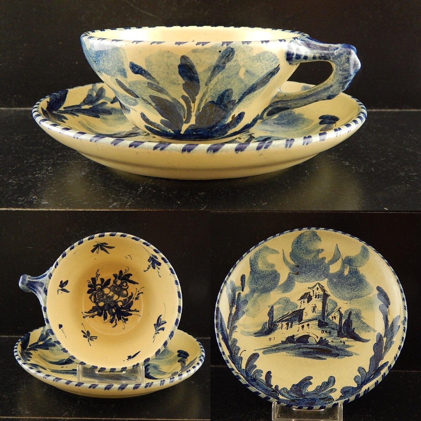 ANTICA TAZZA DA TE' CERAMICA ALBISOLA HANDMADE MADE ITALY DIPINTA A MANO #3