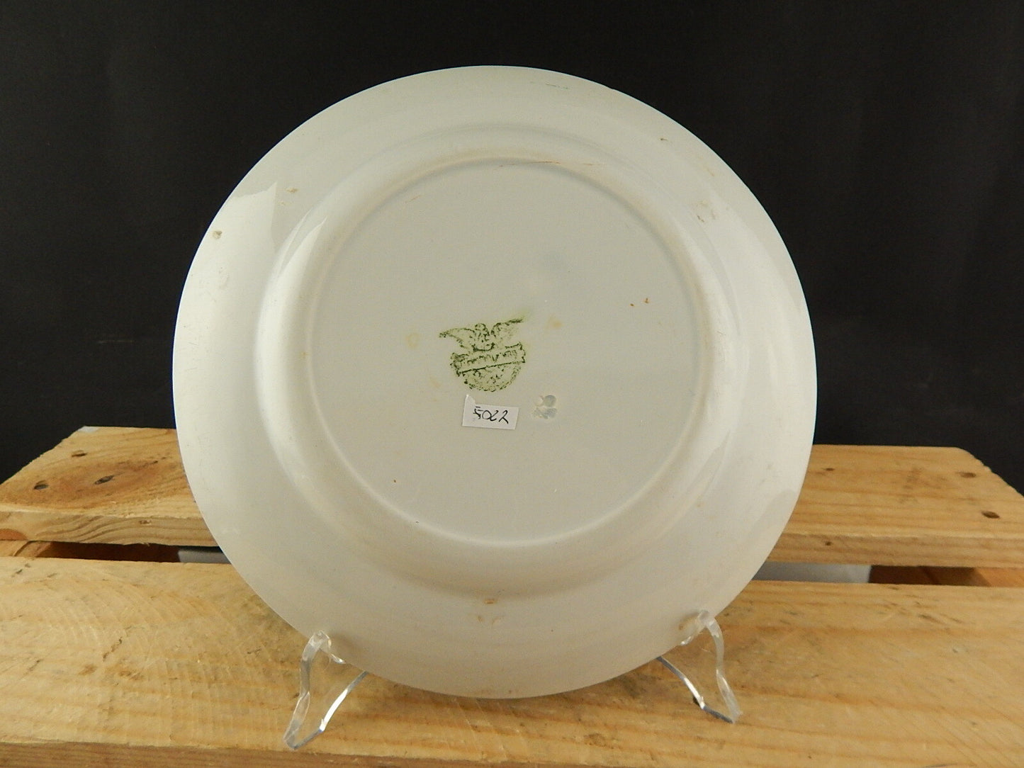 ANTICO PIATTO PIANO CERAMICA CHIUSA PESIO GHIRLANDE ROSE LIBERTY